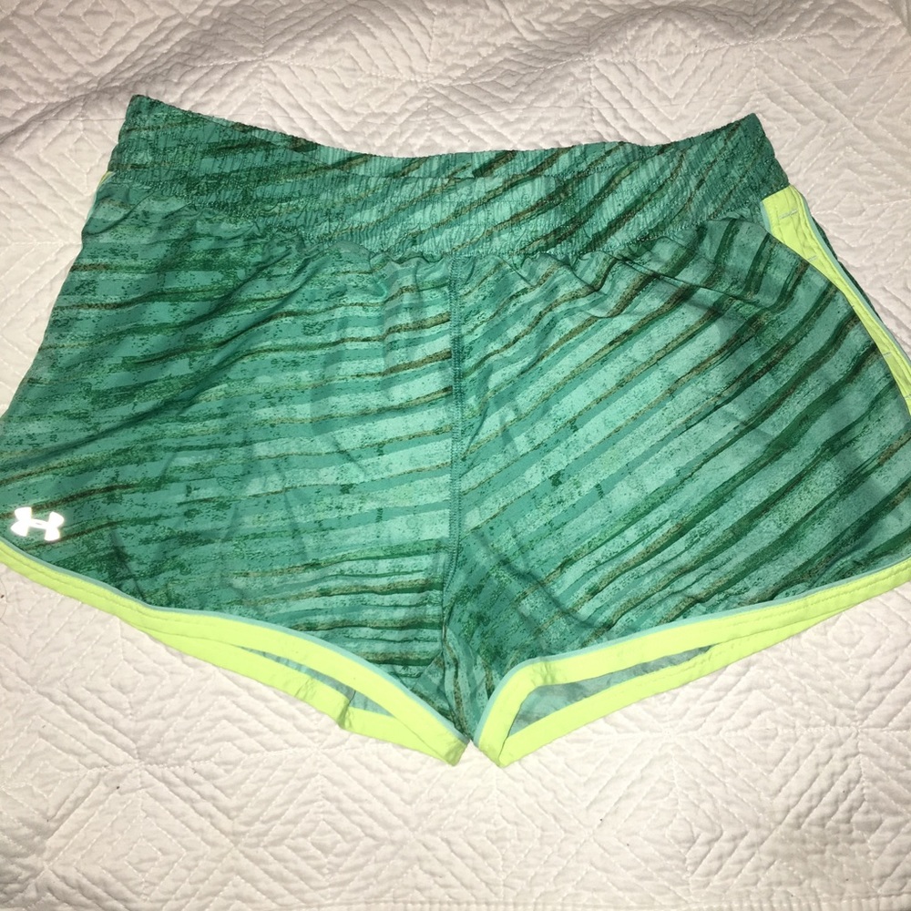 Blue/Green Patterned Under Armour Running Shorts💚
